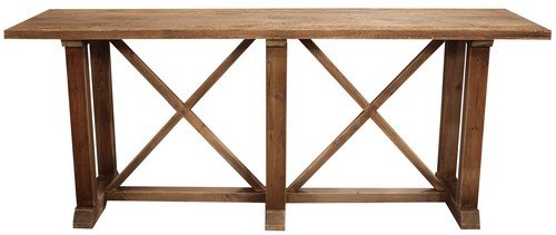 Double X Console Table - Reclaimed Oak