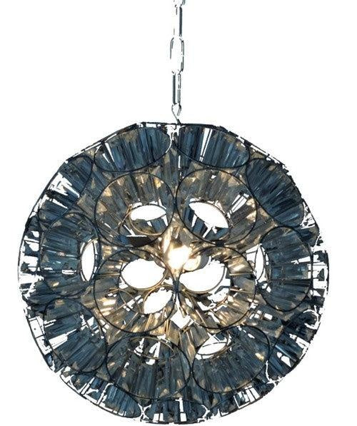 Glass Orb Pendant - Silver Antique