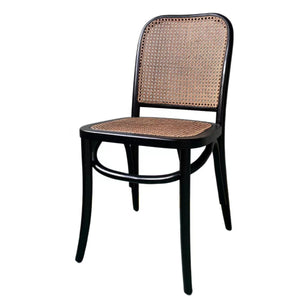 Capri Rattan Weave Dining Chair - Black