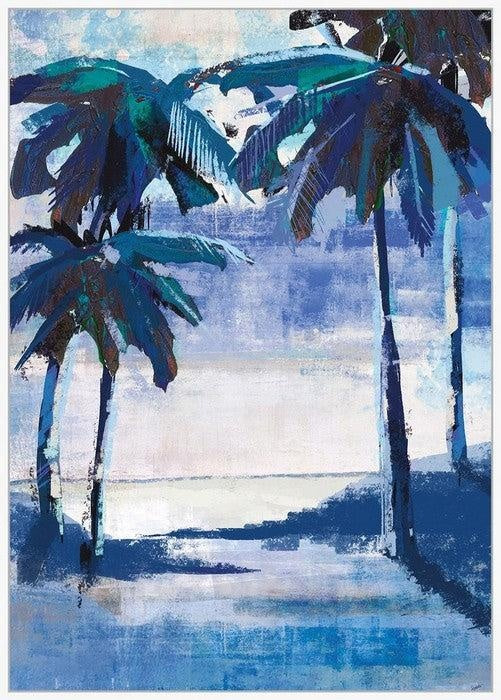 Framed Canvas Art - Blue Beach