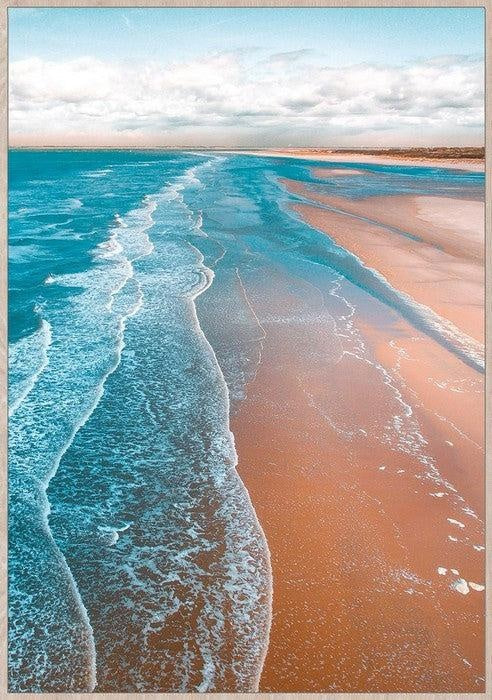 Framed Canvas Art - Miles of Beach