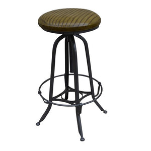 Industrial leather barstool
