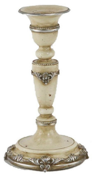 Antiqued Cream Candle Holder - Small