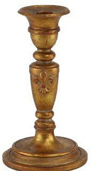 Antiqued Gold Candle Holder - Small
