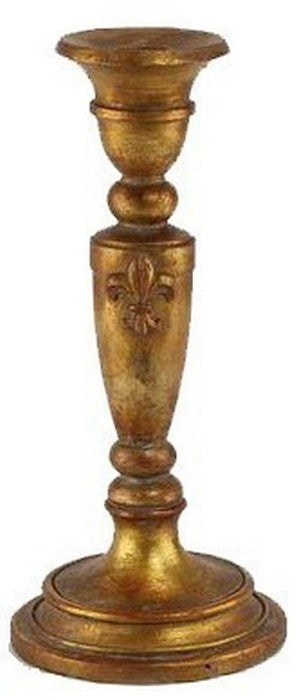 Antiqued Gold Candle Holder - Medium