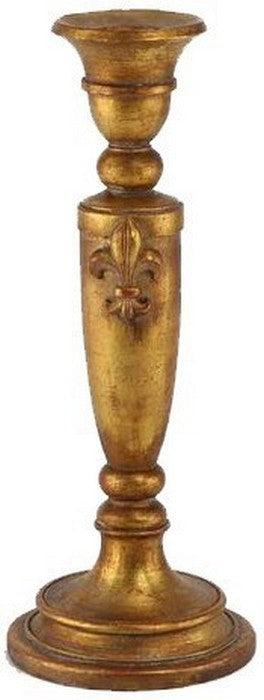 Antiqued Gold Candle Holder - Large