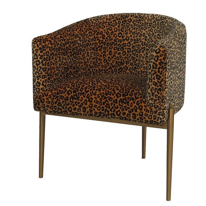Roxy Chair Gold Leopard Skin Print