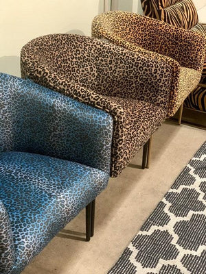 Roxy Chair Blue Leopard Skin Print