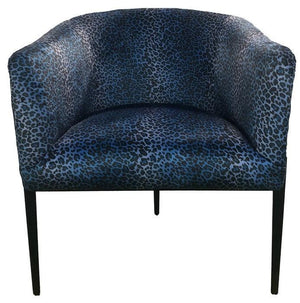 Roxy Chair Blue Leopard Skin Print