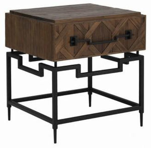 Deco Side Table/Bedside Old FIR - Iron