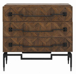 Deco 3 Drawer Chest Old FIR - Iron