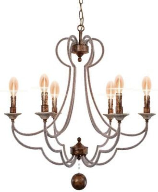 Iron Chandelier with Antique Gold Foil