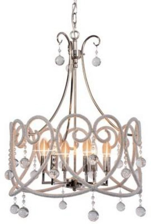 Iron Nickel Plated/Clear Glass Chandelier