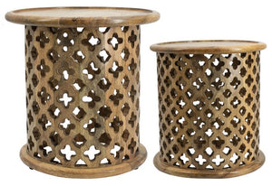 Side Tables Jali Cutting Set of 2