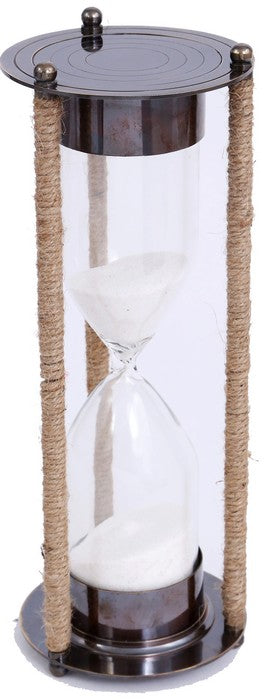 Hourglass with Brass Stand & Rope