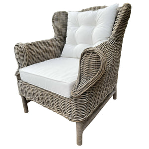 Costello Rattan Armchair with Canvas Seat & Cushion