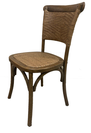 Rattan Weave Dining Chair - Antique Oak