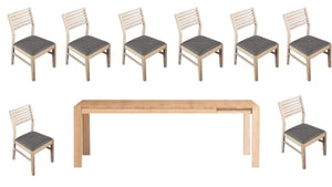 Tasman Extendable Dining Table with 8 Chairs