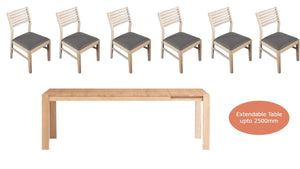 Tasman Extendable Dining Table with 6 Chairs