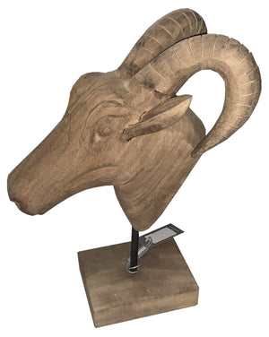 Wooden Rams Head
