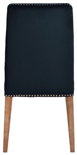Pascal Dining Chair - Navy Blue Velvet With Antique Studs
