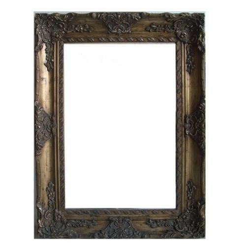 Antiqued Ornate Bevelled Wall Mirror-Bronze