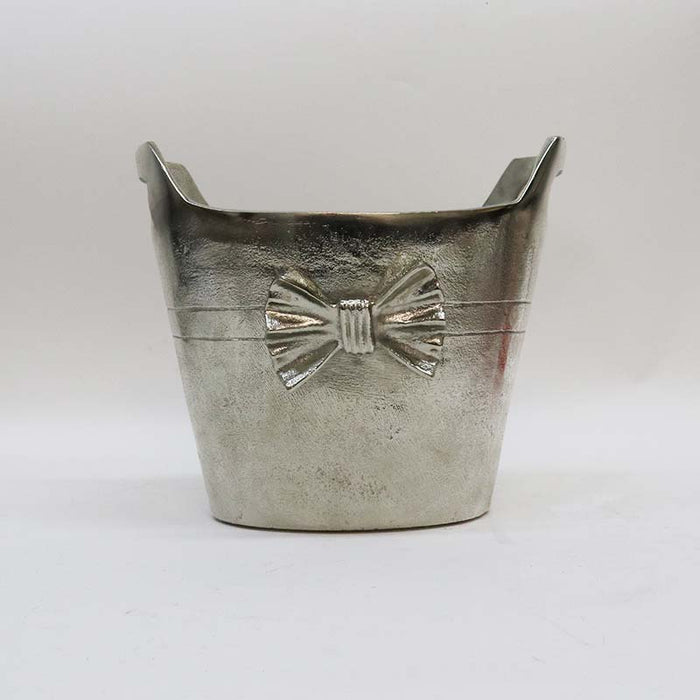 Champagne Bucket Silver Bow Oval