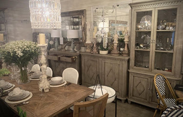 Anika Display Cabinet - Distressed Grey at online8 furniture store Auckland