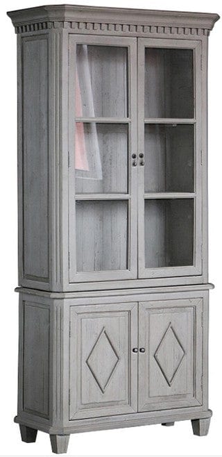 Anika Display Cabinet - Distressed Grey at online8 furniture store Auckland