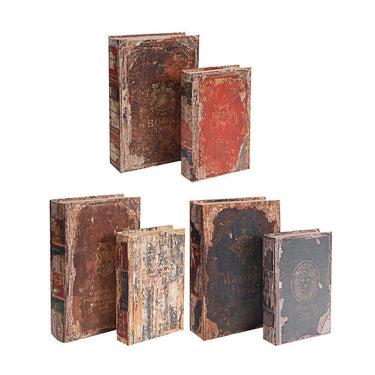 Antique Book Boxes Set of 6 at online8 furniture store Auckland