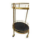 Antique Brass Trolley Marble Top at online8 furniture store Auckland