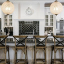 Antique Oak Cross Back Barstool - 75cm at online8 furniture store Auckland