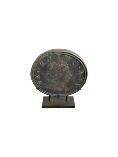Antique Old Coin on Stand at online8 furniture store Auckland