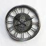 Antique Silver Wall Clock with Gears at online8 furniture store Auckland