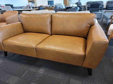 Aspen 2.5 Seat Leather Sofa - Tan at online8 furniture store Auckland