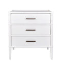 Bamboo Detail 3 Drawer Bedside Table - White at online8 furniture store Auckland