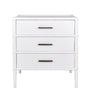 Bamboo Detail 3 Drawer Bedside Table - White at online8 furniture store Auckland