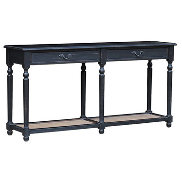 Black & Rattan Console Table at online8 furniture store Auckland
