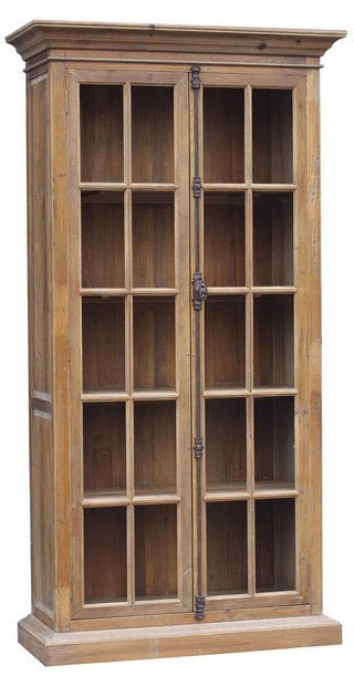 Bookcase with 2 full length doors old pine at online8 furniture store Auckland