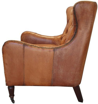 Bordeaux Arm Chair - Antique Light Brown Leather at online8 furniture store Auckland
