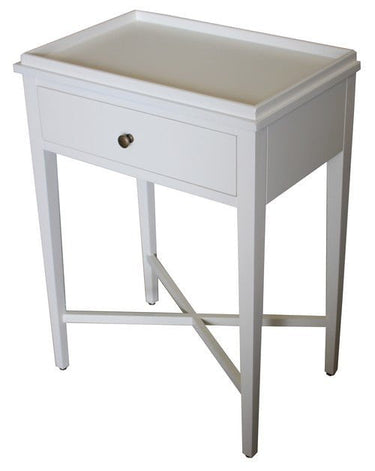 Bordeaux Bedside Table - White Poplar at online8 furniture store Auckland
