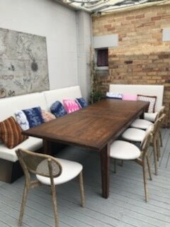 Bosquet double extension dining table -Rustic Medium at online8 furniture store Auckland