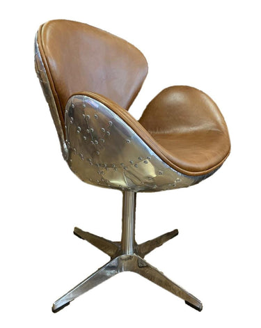Boston Swivel Chair - Cuba Brown at online8 furniture store Auckland