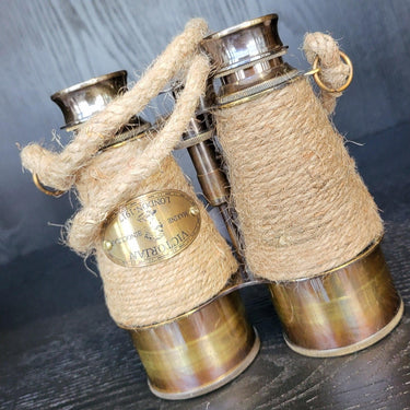 Brass Jute Binoculars 2 Tone at online8 furniture store Auckland