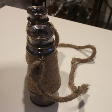 Brass Jute Binoculars 2 Tone at online8 furniture store Auckland