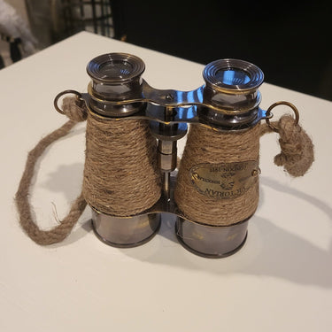 Brass Jute Binoculars 2 Tone at online8 furniture store Auckland