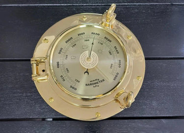 Brass Porthole Barometer 230mm at online8 furniture store Auckland