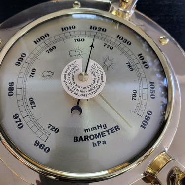 Brass Porthole Barometer 230mm at online8 furniture store Auckland
