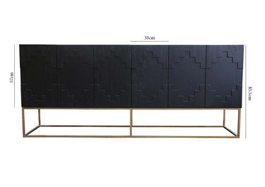 Brooklyn 6 Door Sideboard - Black at online8 furniture store Auckland