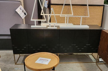 Brooklyn 6 Door Sideboard - Black at online8 furniture store Auckland